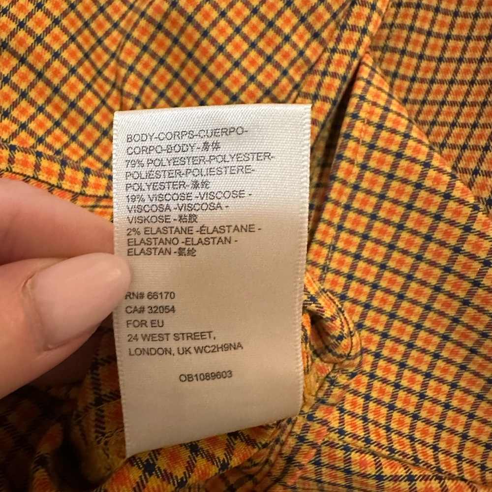 Urban Outfitters Yellow Plaid Notch Slit Skirt - size M - Picture 7 of 9